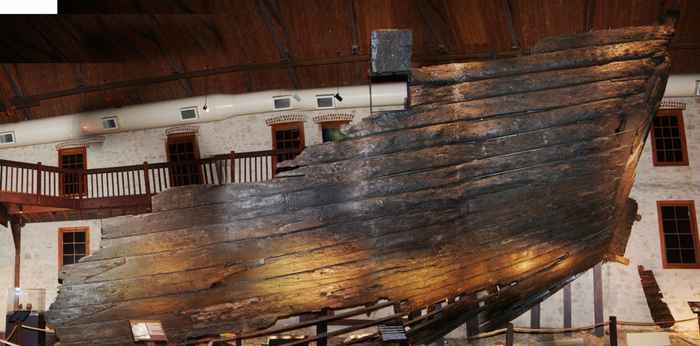 The 1629 Batavia ship remains on display at the Western Australian Shipwrecks Museum in Fremantle (Photo: Patrick E. Baker, Western Australian Museum).